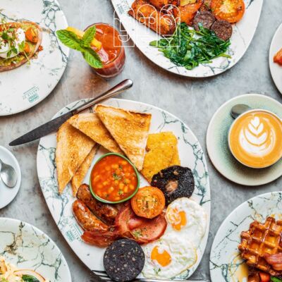 Full breakfast with coffee